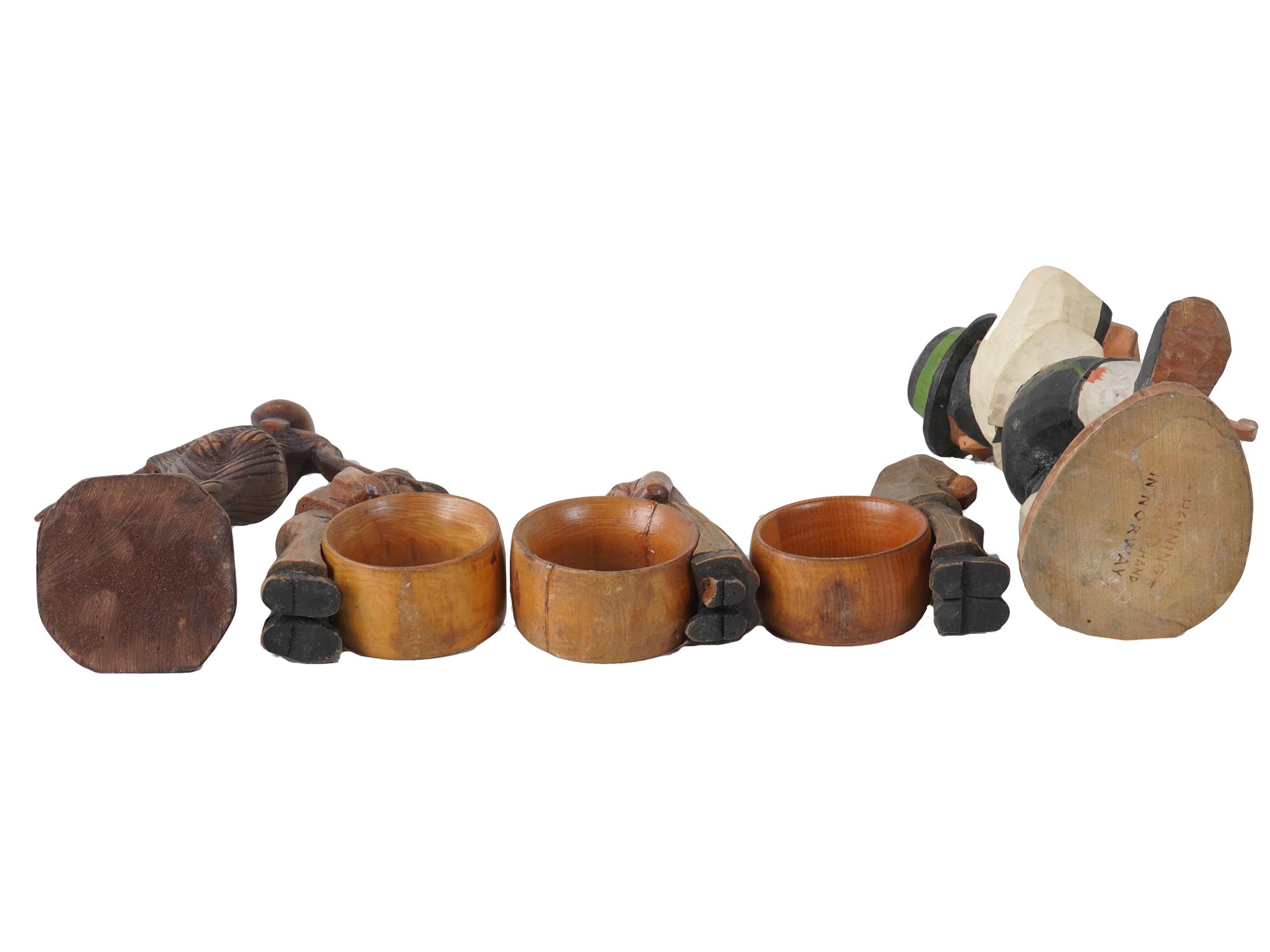 COLLECTION OF ETHNIC FOLK HAND CARVED WOOD WARES PIC-6